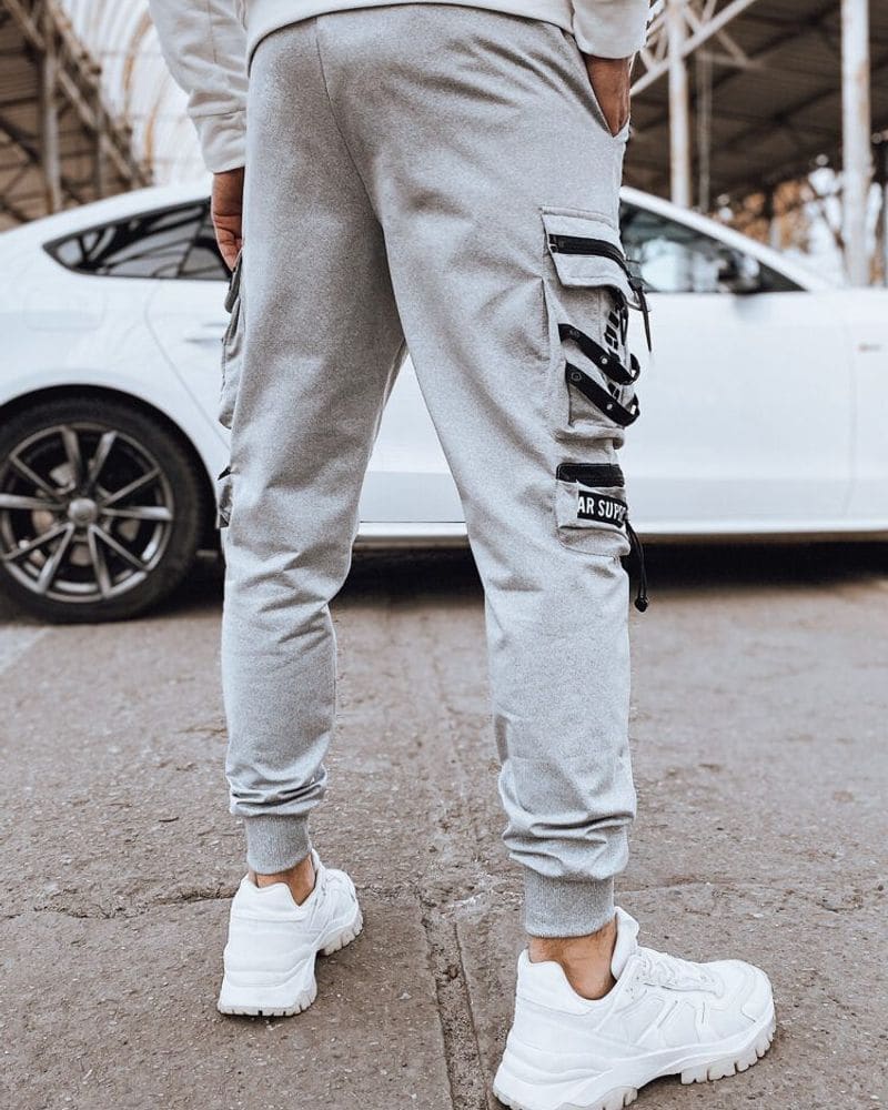 Trendy sivé joggery s vreckami – fotka 2