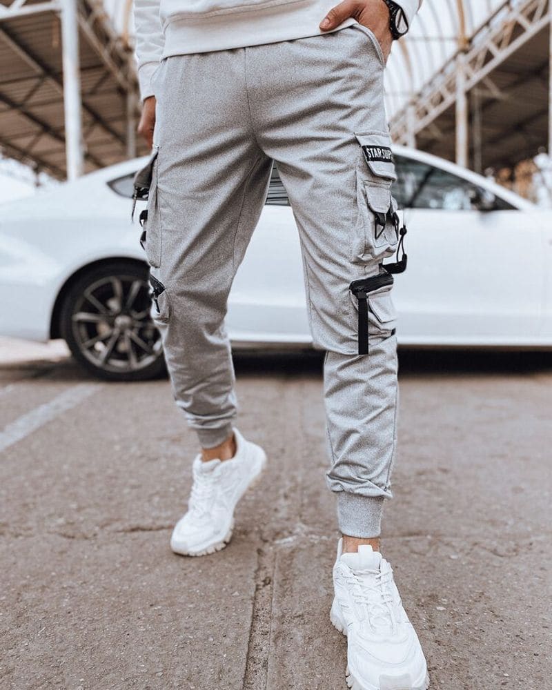 Trendy sivé joggery s vreckami – fotka 4