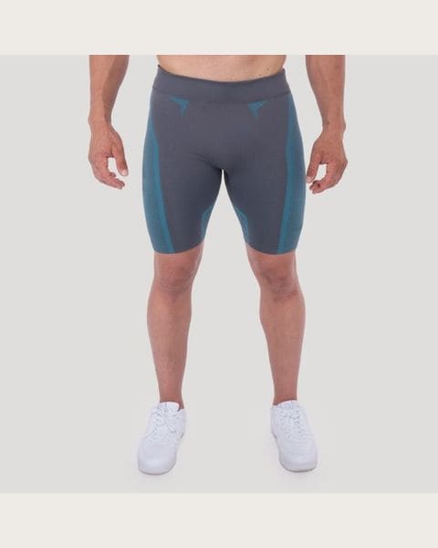 GymBeam Bezšvové šortky OG1 Grey/Blue S