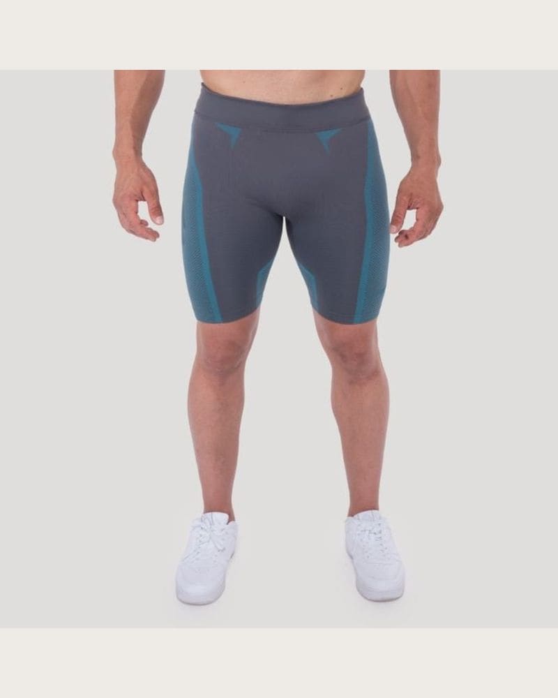 GymBeam Bezšvové šortky OG1 Grey/Blue S