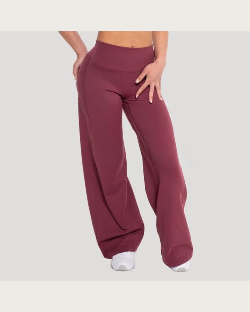 GymBeam Dámske nohavice Straight Flow Wine S