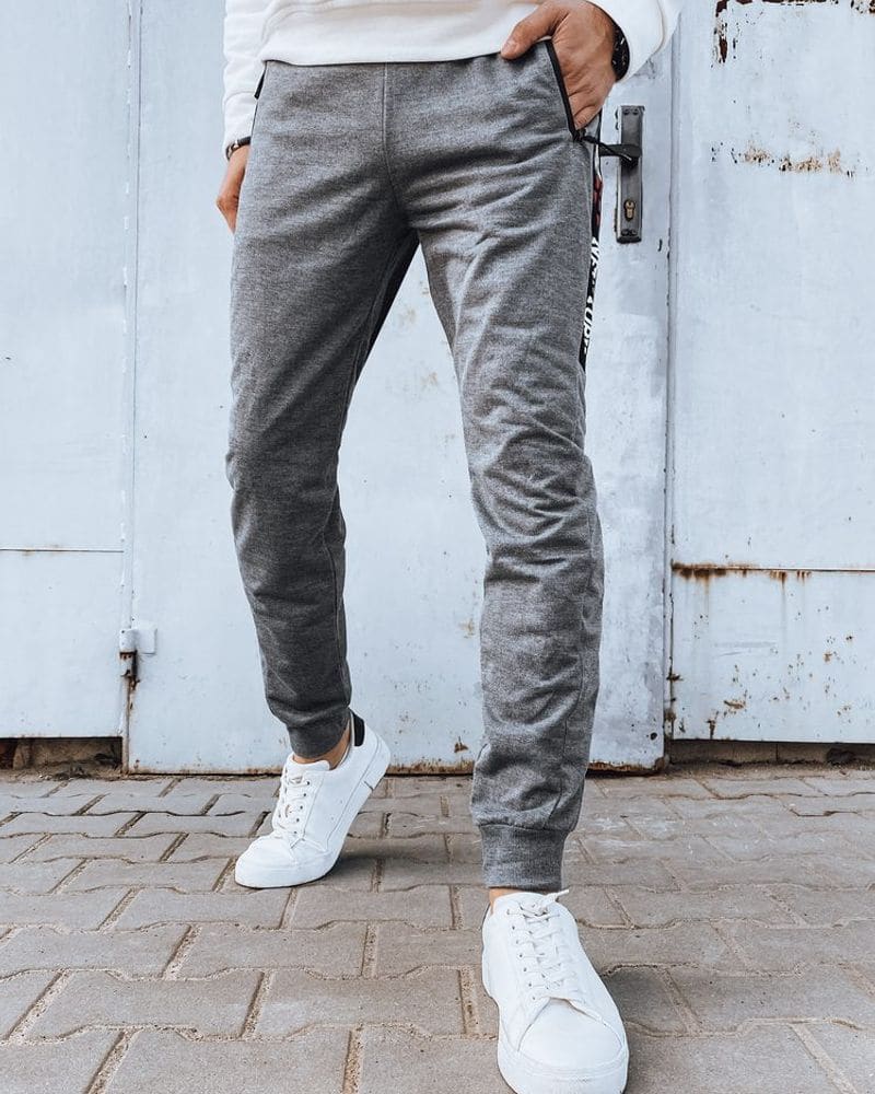 Trendy šedé pohodlné tepláky