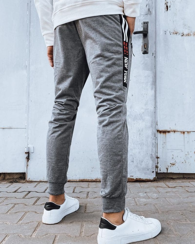 Trendy šedé pohodlné tepláky – fotka 2