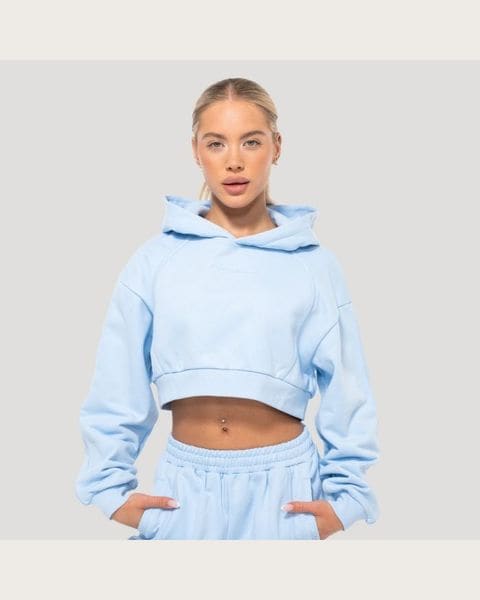 GymBeam Dámska mikina Cropped Mochi Blue M