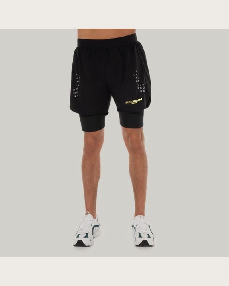 GymBeam 2in1 šortky Pace Black S