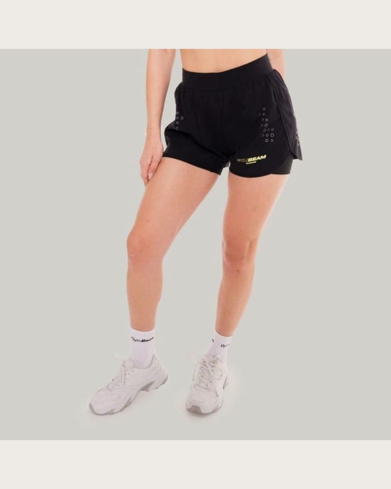 GymBeam Dámske 2in1 šortky Pace Black XS
