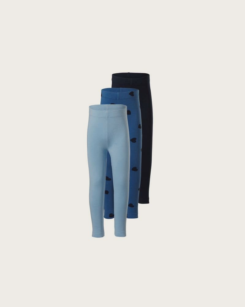LUPILU® Detské legíny, 3 ks. (modrá/navy modrá, 98/104)