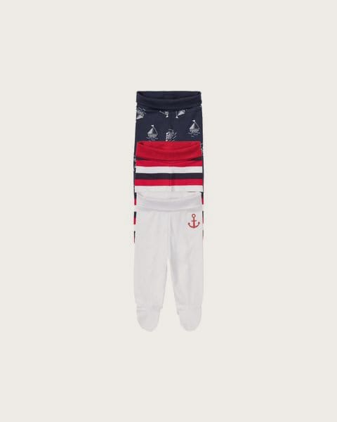 LUPILU® Detské tepláky, vysoký podiel biobavlny, 3-pack (navy modrá/biela, 50/56)