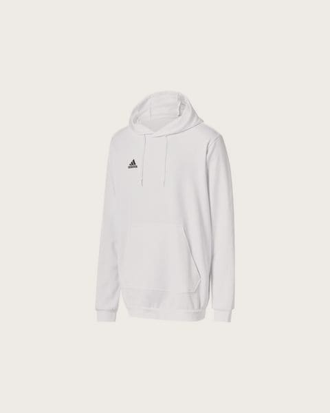 ADIDAS Pánska mikina s kapucňou, klokaním vreckom a manžetami. (biela)