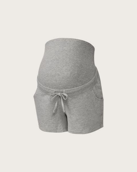 ESMARA® Dámske tehotenské teplákové šortky, extra vysoký pás. (sivá, XS (32/34))