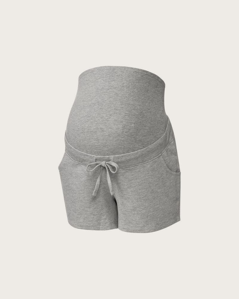 ESMARA® Dámske tehotenské teplákové šortky, extra vysoký pás. (sivá, XS (32/34))