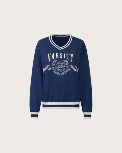 ESMARA® Dámsky mikinový pulóver, módne padnuté ramená. (navy modrá, S (36/38))