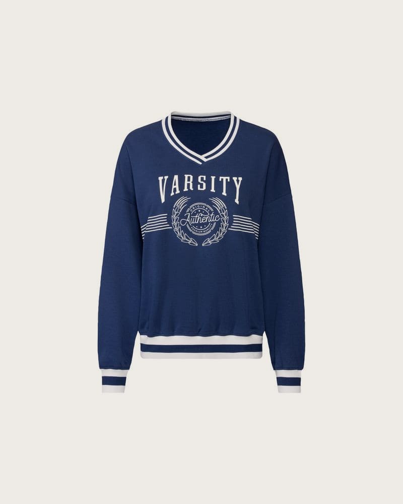 ESMARA® Dámsky mikinový pulóver, módne padnuté ramená. (navy modrá, S (36/38))