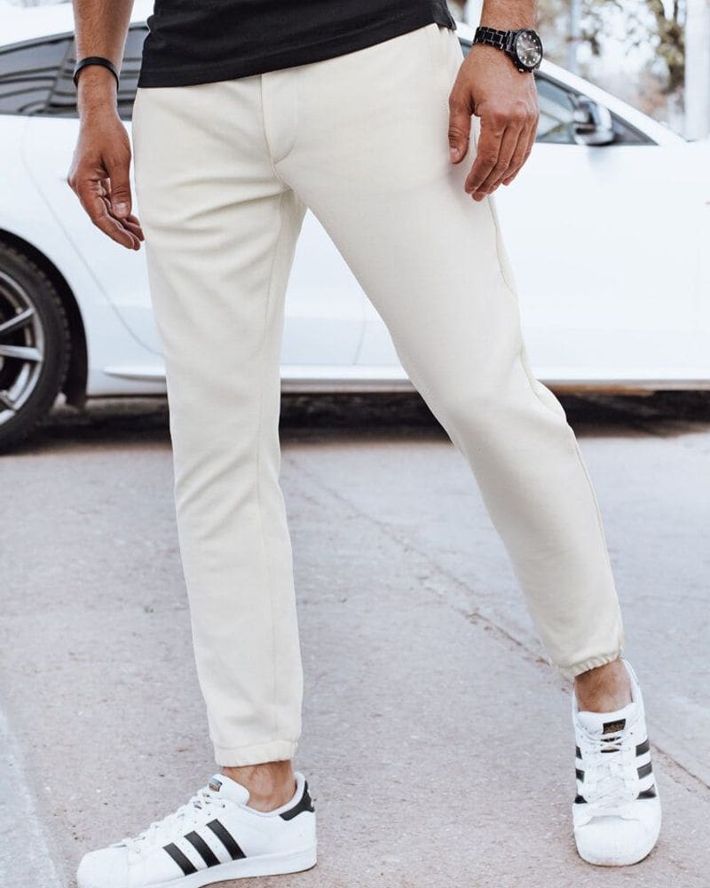 Elegantné ecru joggery – fotka 3