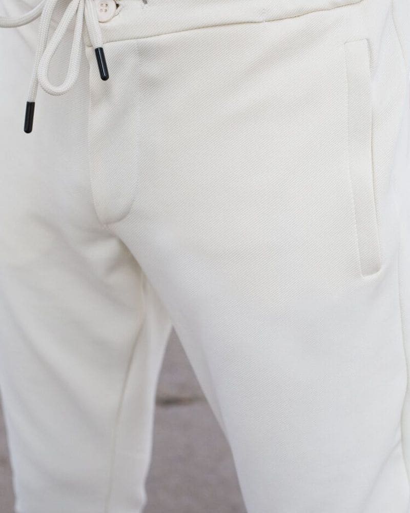 Elegantné ecru joggery – fotka 4