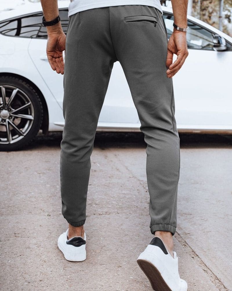 Elegantné šedé joggery – fotka 2