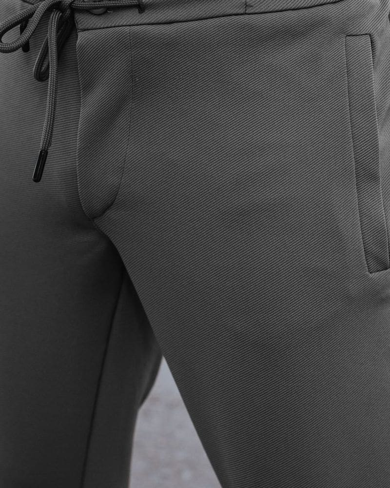 Elegantné šedé joggery – fotka 4