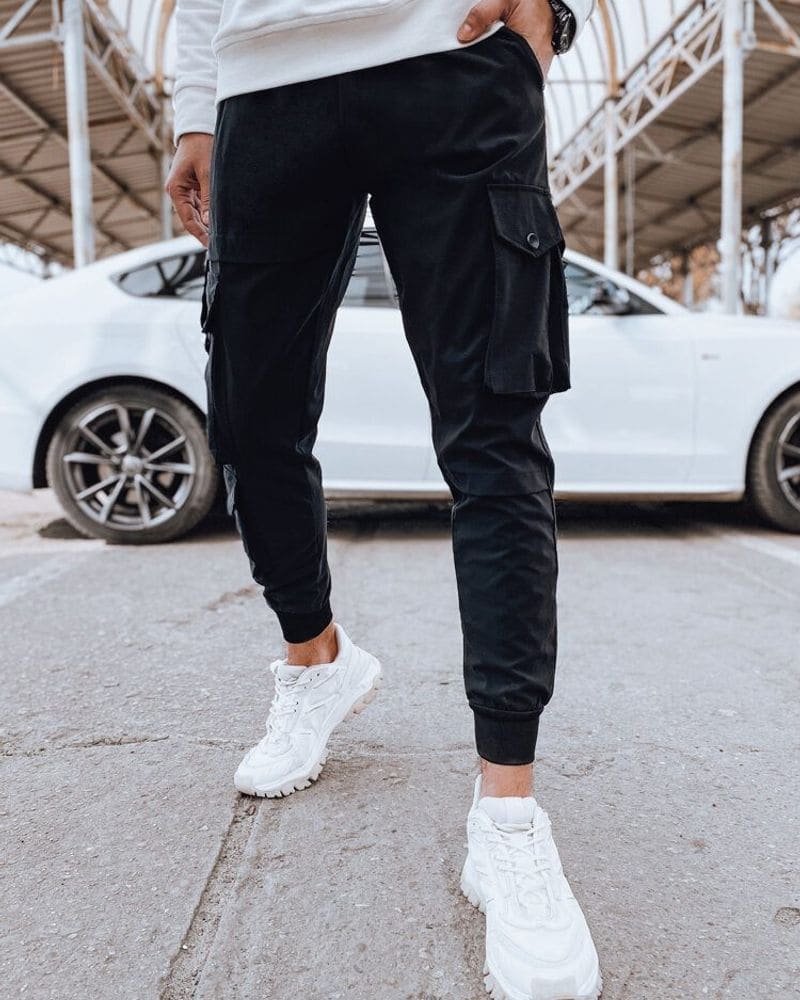 Čierne pánske kapsáčové joggery – fotka 3