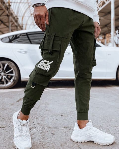 Zelené pánske kapsáčové joggery