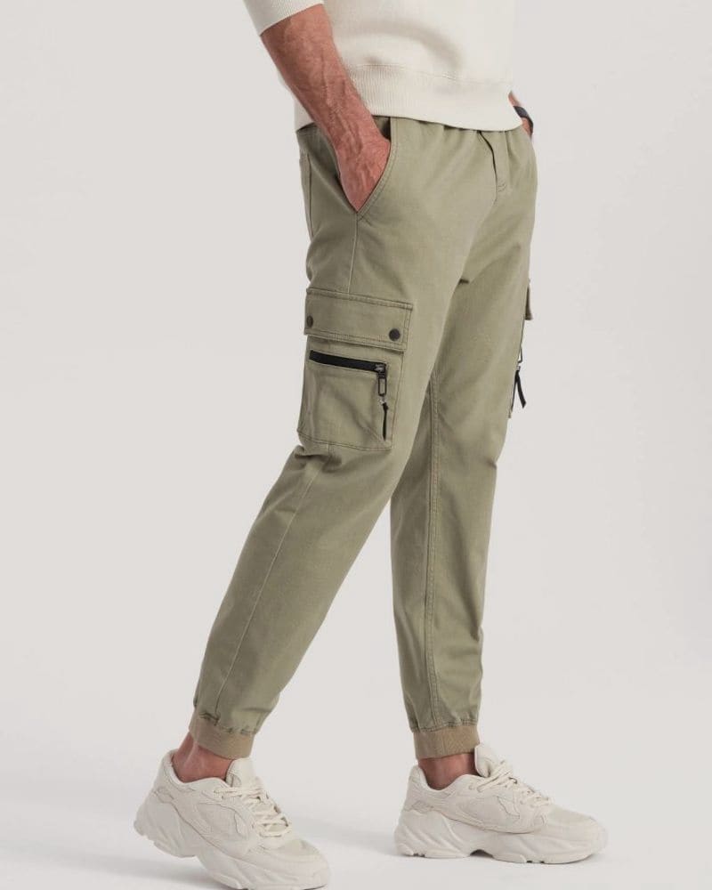 Trendové khaki joggery – fotka 4