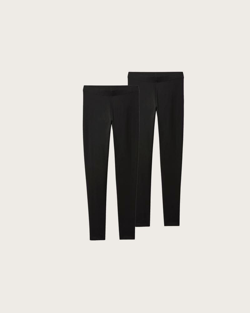 ESMARA® Dámske legíny, 2 ks. (čierna/zelená, XS (32/34))