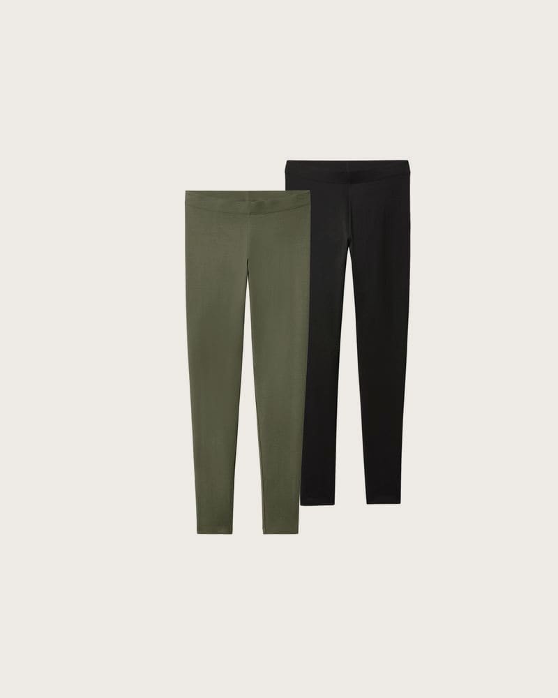 ESMARA® Dámske legíny, 2 ks. (čierna/zelená, XS (32/34)) – fotka 2