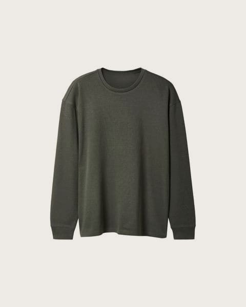 ESMARA MEN Pánska vrúbkovaná mikina (kaki, XL (56/58))