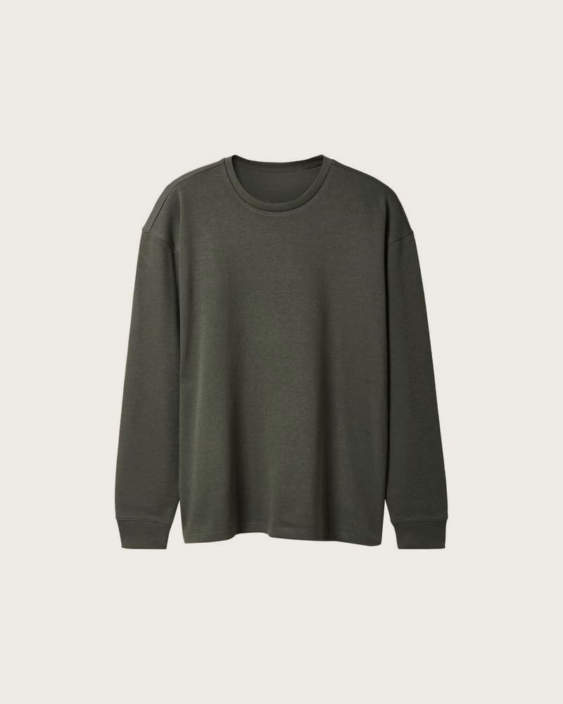 ESMARA MEN Pánska vrúbkovaná mikina (kaki, XL (56/58))