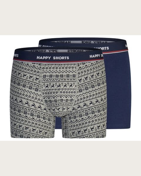 HAPPY SHORTS Pánske boxerky, 2 ks. (modrá/navy modrá, M)