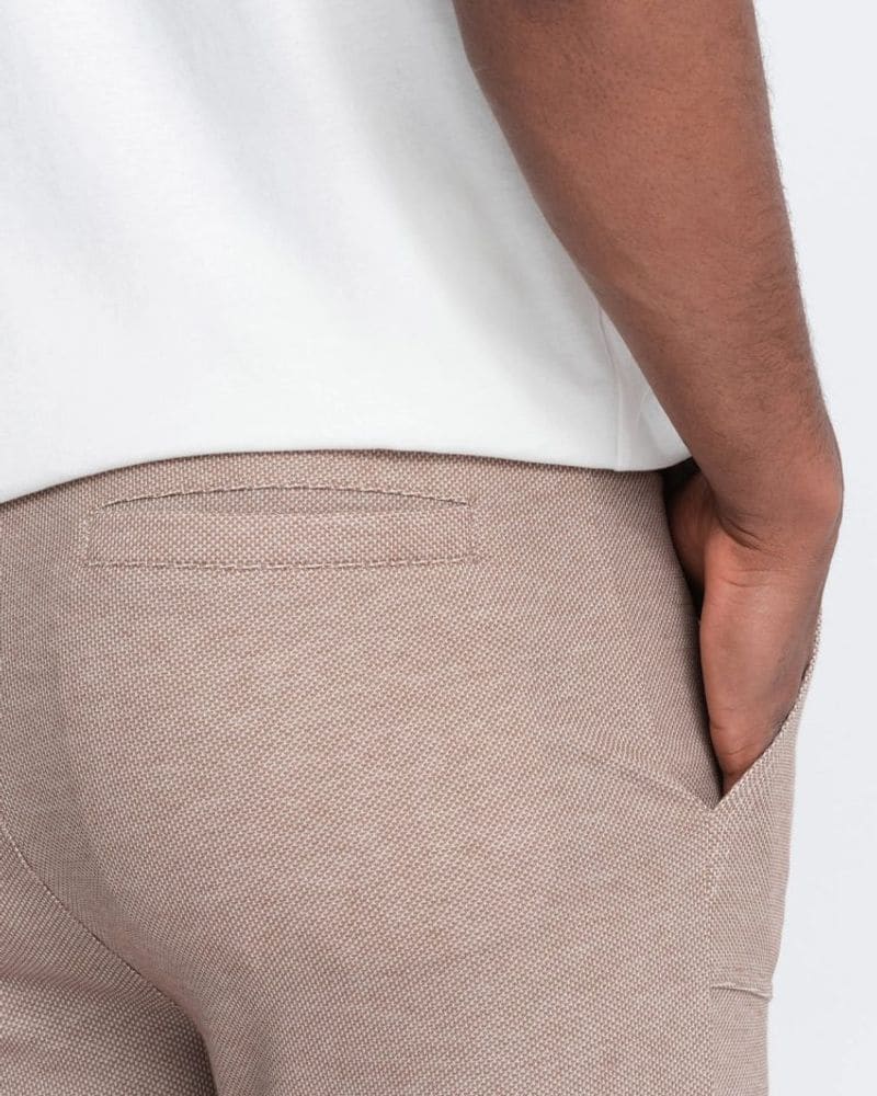 Trendy kávové pletené tepláky – fotka 5