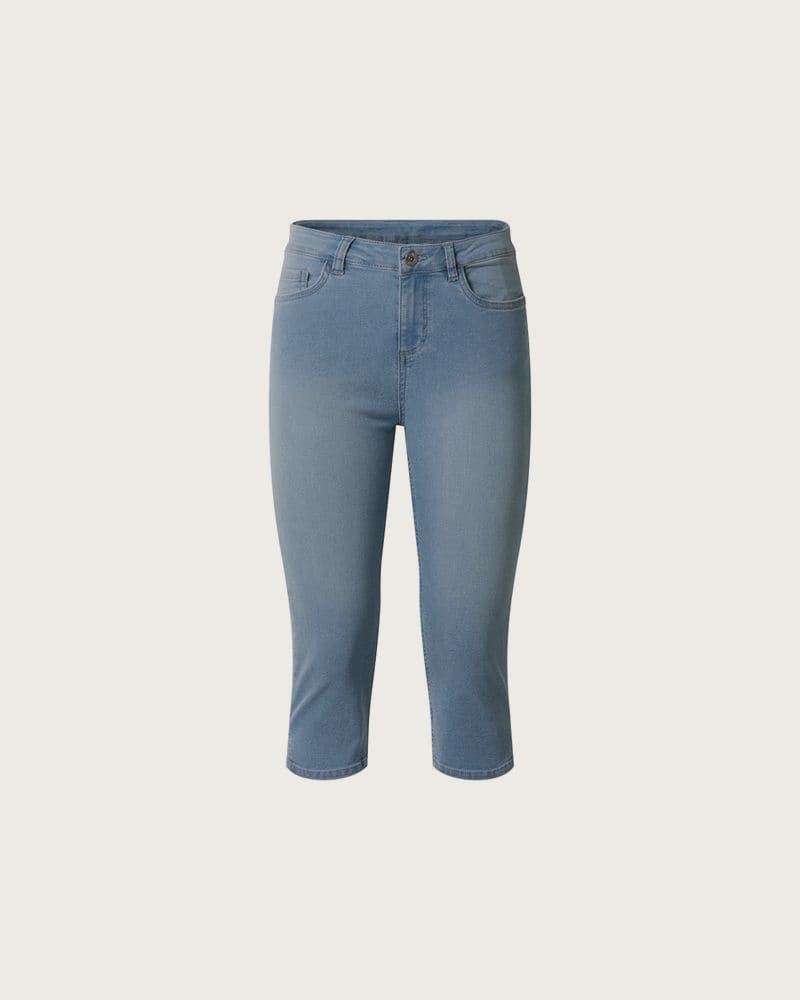ESMARA® Dámske capri džínsy, Slim Fit. (bledomodrá, 34)