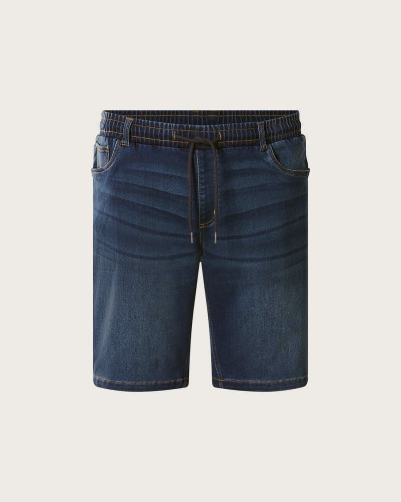 ESMARA MEN Pánske teplákové denimové bermudy (modrá, 3XL (64/66))