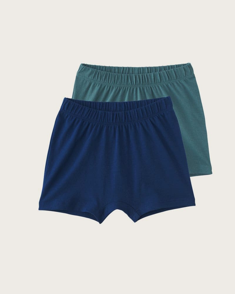 LUPILU® Detské šortky, 2 ks. (zelená/navy modrá, 86/92)