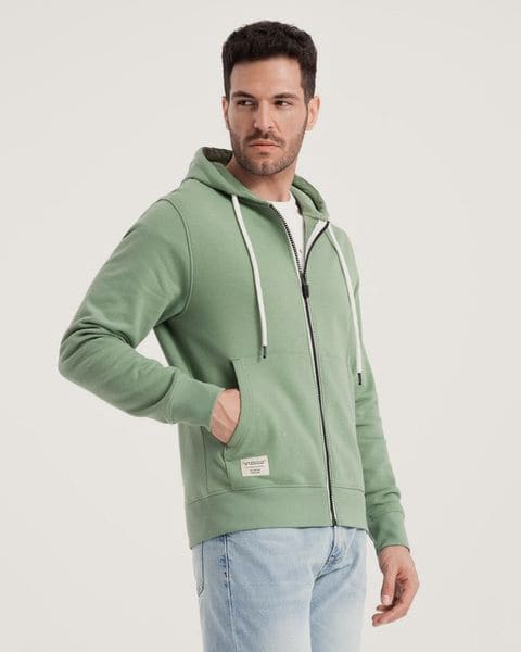Základná zelená mikina na zips