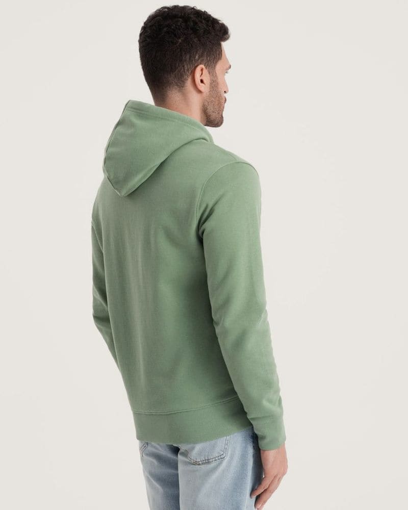 Základná zelená mikina na zips – fotka 2