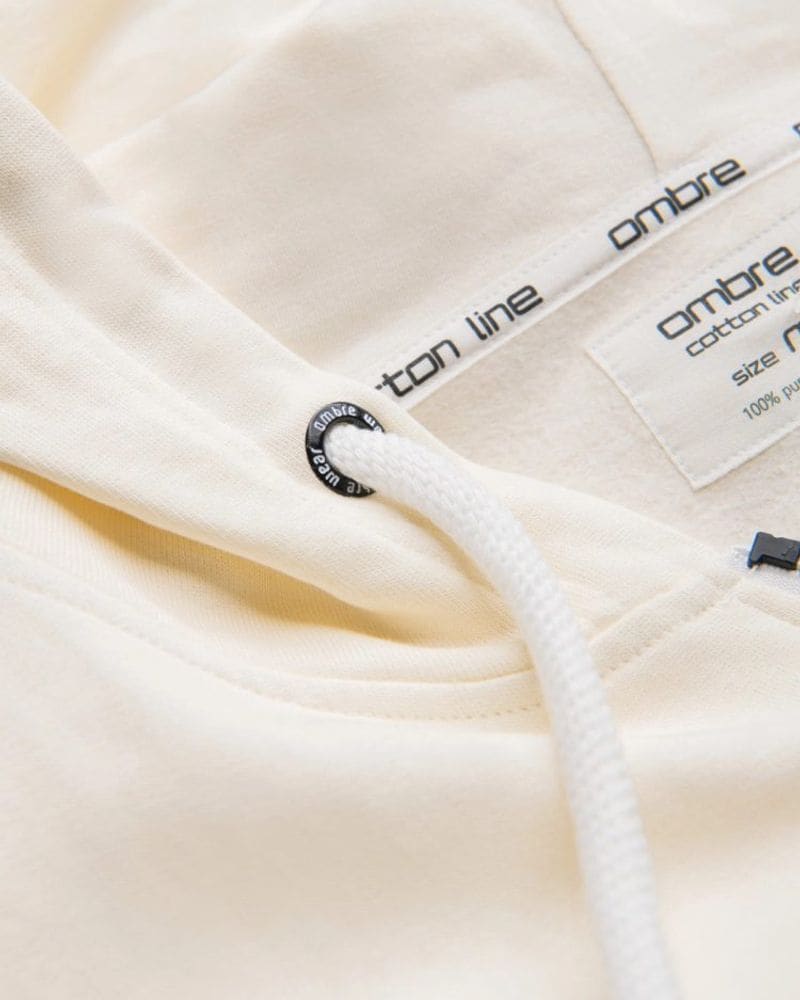 Základná krémová mikina na zips – fotka 8