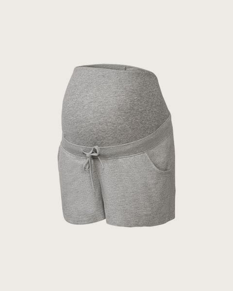 ESMARA® Dámske tehotenské teplákové šortky, nízky pás, s elastickým lemom. (sivá, S (36/38))