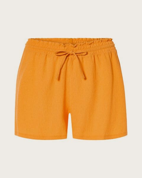 ESMARA® Dámske šortky s módnou krčenou štruktúrou. (oranžová, M (40/42))