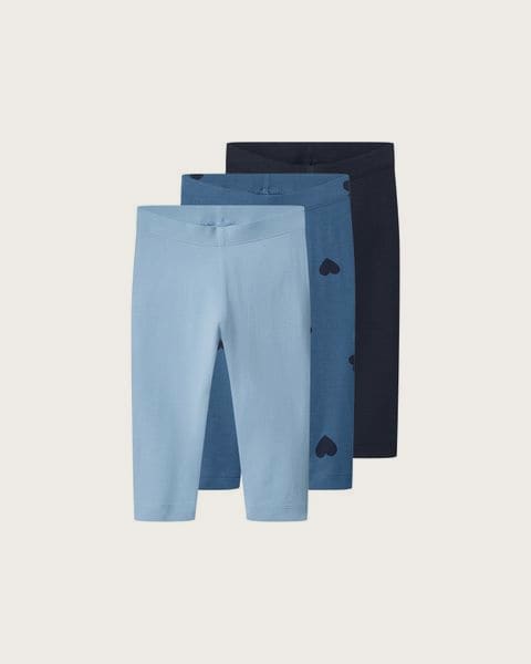 LUPILU® Detské capri legíny, 3 kusy. (modrá/navy modrá, 122/128)