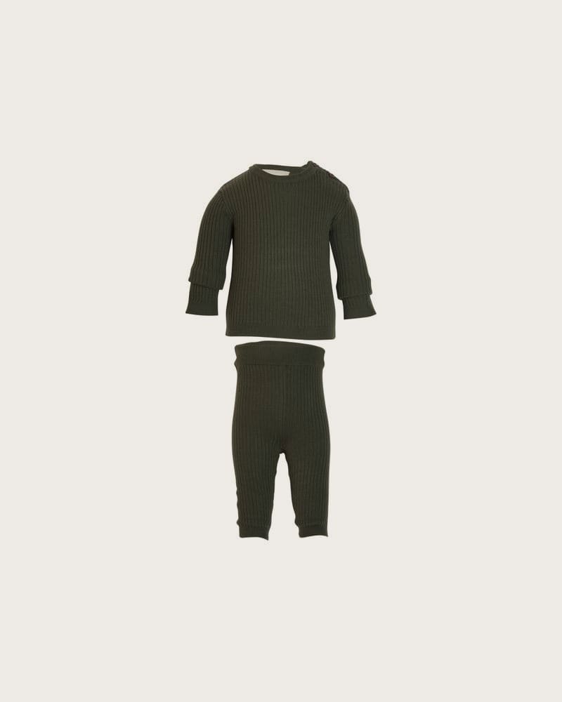 LUPILU® Pletená súprava pre bábätká s merino vlnou Premium, 2-dielna (zelená, 86/92)
