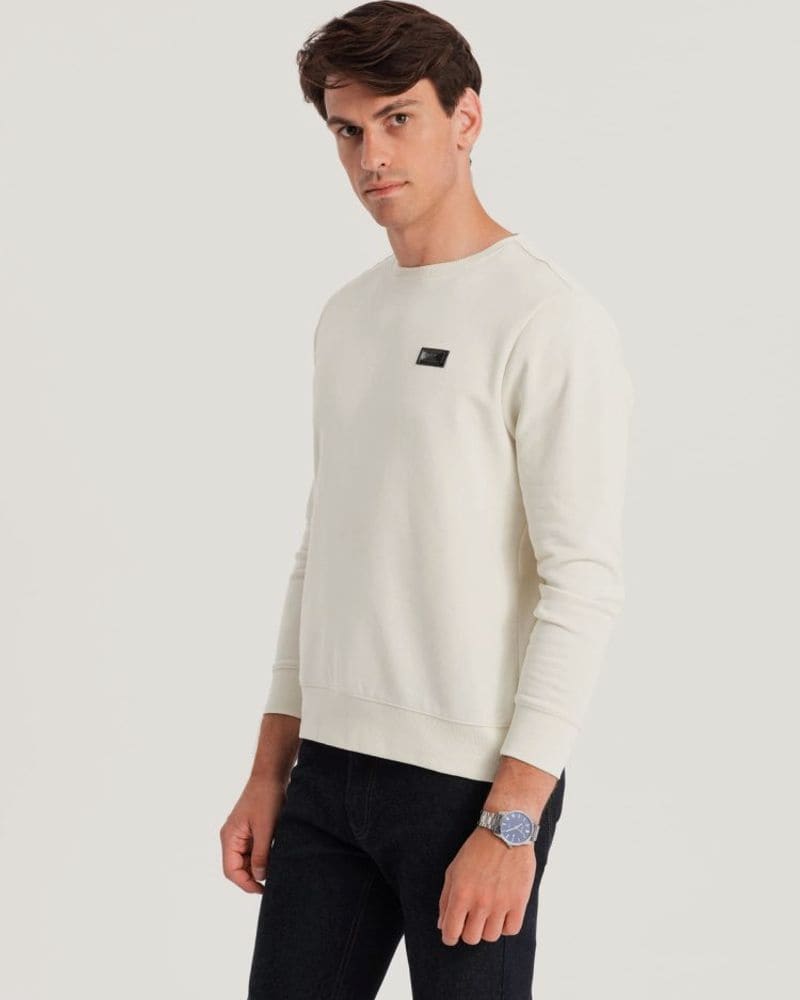 Trendy krémová mikina s nášivkou – fotka 6