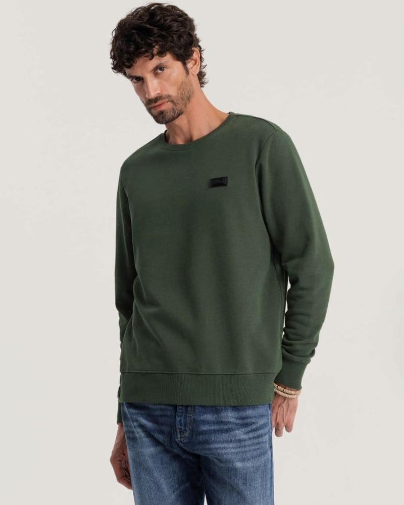Trendy zelená mikina s nášivkou
