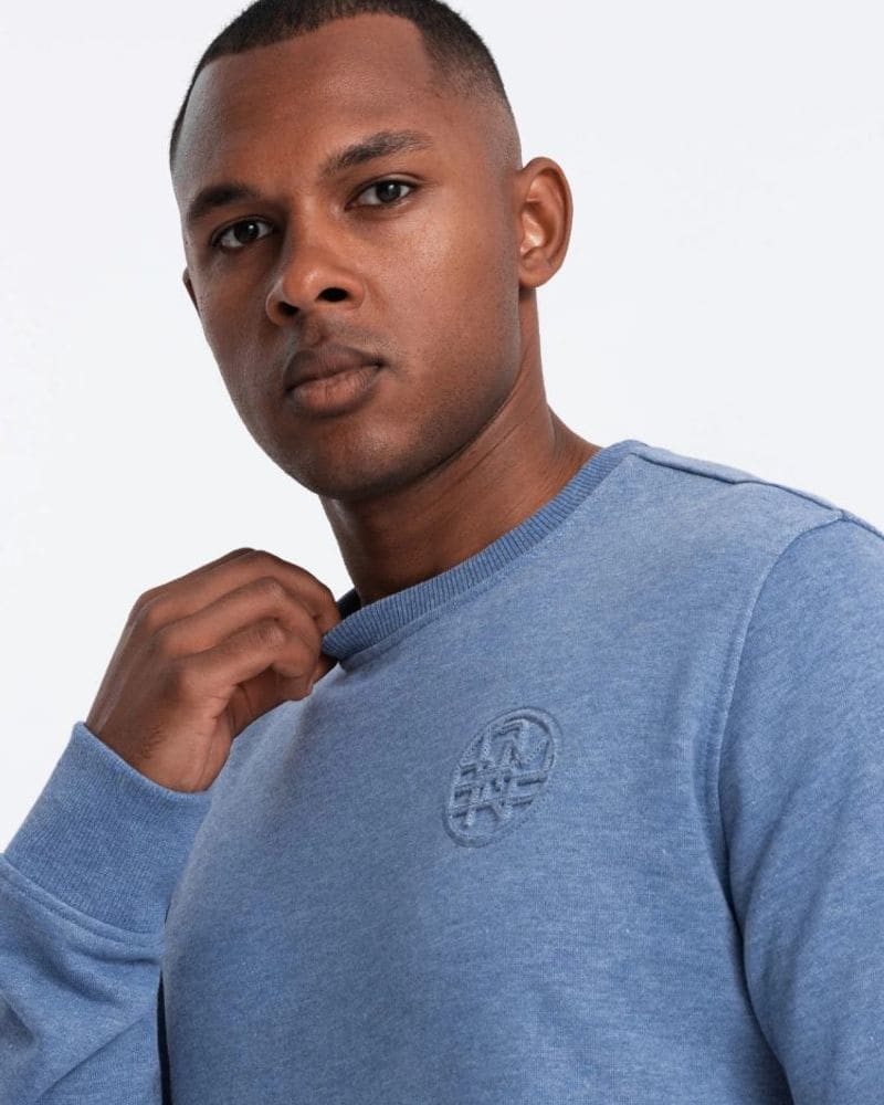 Pánska denim mikina s logom – fotka 3