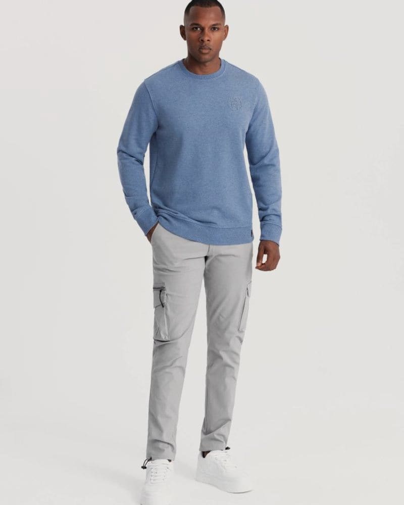 Pánska denim mikina s logom – fotka 4