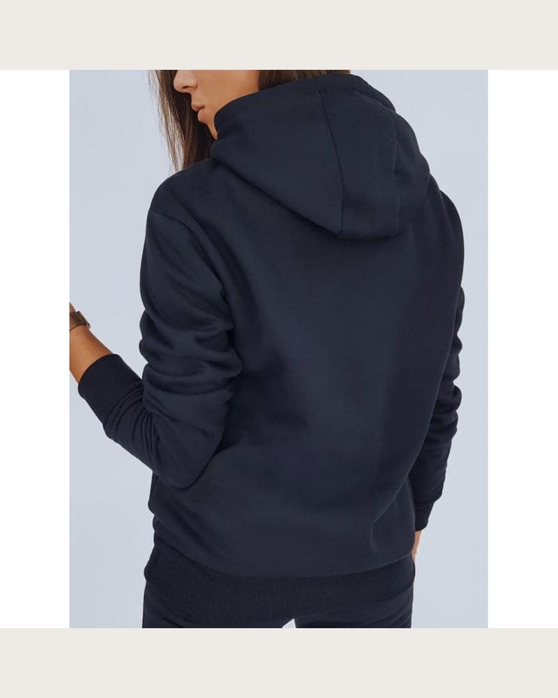 Tmavomodrá športová mikina s kapucňou pre dámy – fotka 4