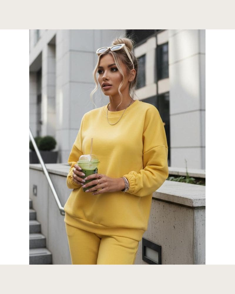 Dámska tepláková súprava v žltej farbe – fotka 2