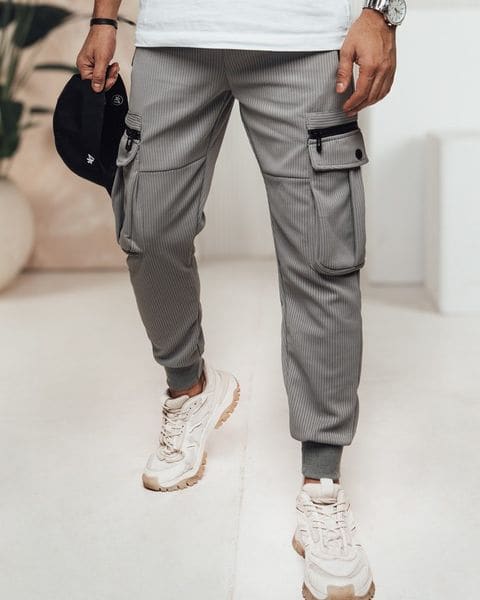 Trendy šedé kapsáčové joggery