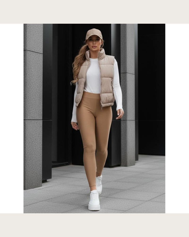 Dámske béžové push up legíny – fotka 3