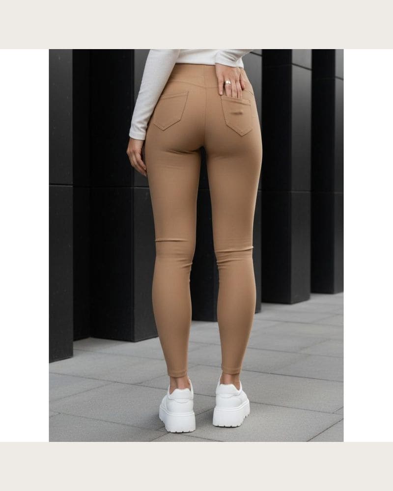 Dámske béžové push up legíny – fotka 4