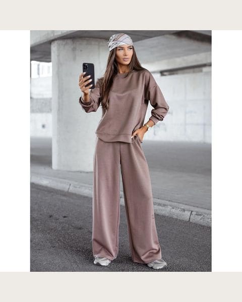 Béžová dámska oversize súprava